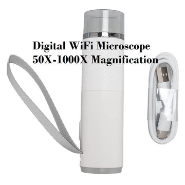 SKYBASIC Digital Wireless Microscope 2MP 50X-1000X Magnification Portable WiFi USB Microscope Camera with 8 LEDs for Phone PC Tablet Windows Android (Container Product Without Box) - Imported from UK